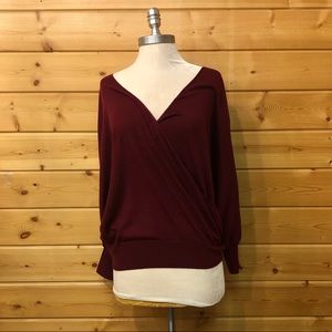 BURGUNDY CROSSBODY SWEATER